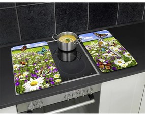 Edzett üveg tűzhely fedőlap szett 2 db-os 52x30 cm Summer Meadow – Maximex