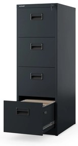 Fém irattartó szekrény, 4 fiókos SARA V4, 460 x 1320 x 620 mm, antracit
