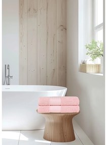 Rózsaszín frottír pamut fürdőlepedő szett 2 db-os 70x140 cm – Good Morning