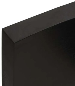 sötétbarna kezelt tömör fa fürdőszobai pult 160x60x(2-6) cm