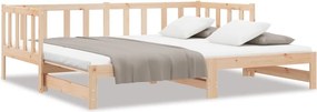 vidaXL tömör fenyőfa kihúzható kanapéágy 2x(80x200) cm