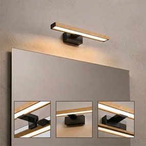Brilagi - WOODY MIRROR 3 az 1-ben fürdőszobai LED tükörvilágítás LED/8W/230V IP44 fekete/tölgy