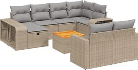 vidaXL 11 részes bézs polyrattan kerti ülőgarnitúra párnákkal