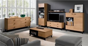 Vitrin, tölgyfa lefkas/fekete, SIRAN TYP 2