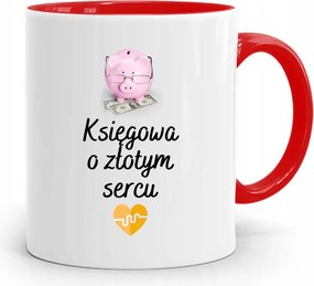 Piros Bögre Ajándék Könyvelőnek, fényképes nyomattal