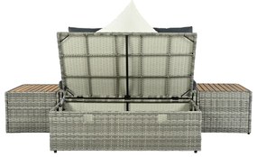 Kerti rattan szett DEBRA, szürke/természetes/krém