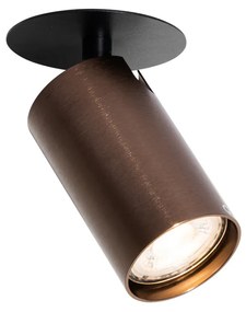 Modern beépíthető spotlámpa sötét bronz GU10 50 mm - Chels