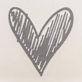 6 darabos kerámia bögrés szett Szív II, 90 ml,szürke