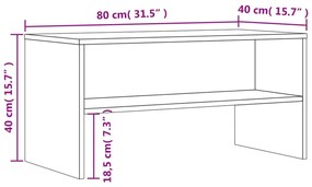 barna tölgy színű szerelt fa TV-szekrény 80 x 40 x 40 cm