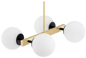 Argon 1767 - Csillár rúdon FREEMONT 4xE27/15W/230V arany/fehér/fekete