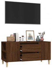 barna tölgy színű szerelt fa TV-szekrény 102x44,5x50 cm