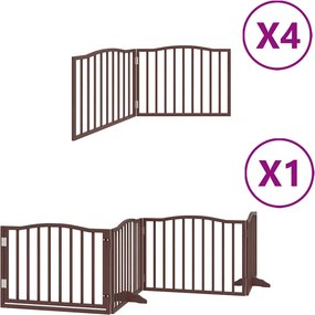 vidaXL barna nyárfa 12 paneles összecsukható kutyakapu ajtóval 960 cm