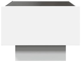 fehér szerelt fa kisasztal LED-del 40 x 40 x 30 cm