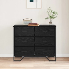 vidaXL Éjjeliszekrény Fekete Tölgy 91x35.5x74.5 cm Szerelt Fa