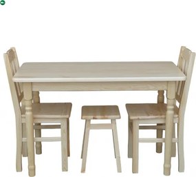 Étkezőasztal faragott lábbal 120x60 natúr