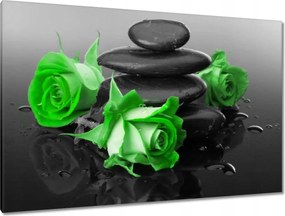 Vászonkép 120x80 Zöld rózsavirágok