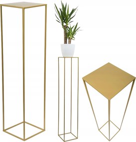 Virágágyás Állvány Fém Álló Loft Növénytartó 130 CM Arany