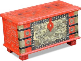 vidaXL 80x40x45 cm Piros mangófa tárolóláda