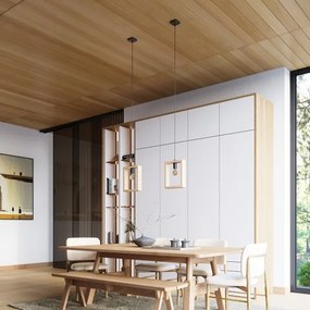 Sollux SL.1310 - Csillár zsinóron ARIES 1xE27/15W/230V bükkfa/bézs