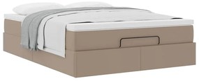 Ottomán ágykeret matraccal Cappucino 140x190cm műbőrrel