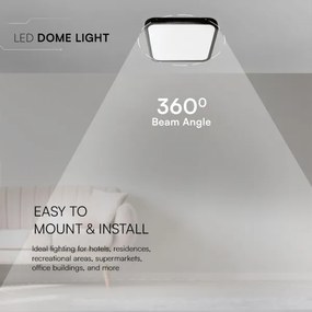 LED fürdőszobai mennyezeti lámpa LED/24W/230V IP44 6500K 29x29 cm fekete