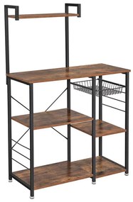 MARGE konyhai polcos állvány barna/fekete