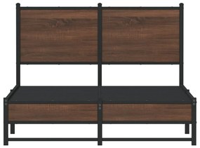 barna tölgy színű fém ágykeret matrac nélkül 120 x 200 cm