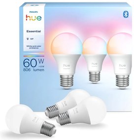 3 darabos csomag Philips Hue WACA dimmelhető LED izzó E27/8W/230V 2200-6500K