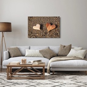 Kép - Fából készült szívek (90x60 cm)