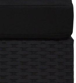 2 részes fekete polyrattan kerti ülőgarnitúra