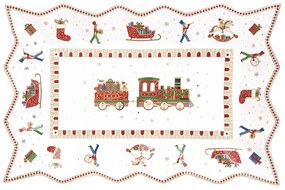 Karácsonyi porcelán kisvonatos kínáló tálca Polar Express