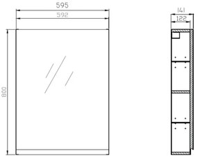 Cersanit S929-018 - MODUO fürdőszobai tükörszekrény 80x59,5 cm