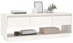 fehér tömör fenyőfa TV-szekrény 110,5x34x40 cm