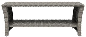 Szürke polyrattan dohányzóasztal 100 x 50 x 40 cm
