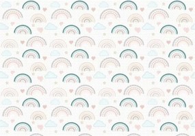 Skandináv szivárvány szívecskés fotótapéta 254 x 184