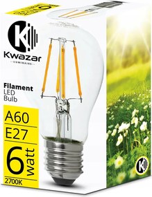 Led izzó E27 Filament 6W Edison Dekoratív Meleg Füzér