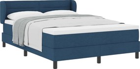vidaXL Boxrugós ágy matracmal fejtámlával Kék 140 x 190 cm szövet
