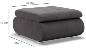 Tokio puff, kordbársony, szürke