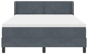 Boxspring Ágy Matrac nélkül Sötétszürke 160x200 cm Bársonyos
