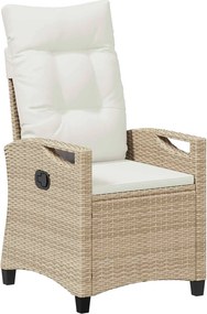 vidaXL Fekvő Kerti Szék Beige és krém 56 x 60 x 112 cm polirattan
