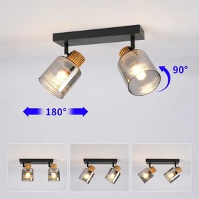 Brilagi - HYGGE spotlámpatest 2xE14/15W/230V fekete/füstszínű