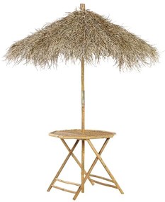 Bambusz kerti asztal napernyővel MOLISE Beliani