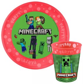 Minecraft tányér és pohár micro műanyag szett 2 db-os