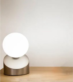 Globo 50300101 Asztali lámpa, fém nikkel matt, érintéses be/ki kapcsoló, ø: 100mm, M: 160mm, izzóval: 1x G9 LED 3W 230V, 330lm forrás, 275lm kimenet, 3000K