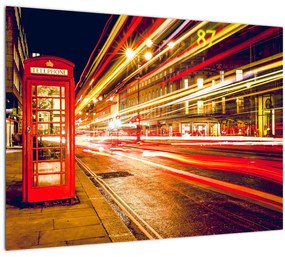 Piros londoni telefonfülke képe (70x50 cm)