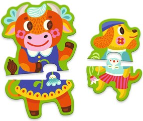 Sorozatkirakó puzzle - Nagyok és kicsik a tanyán, 16 db-os - Big and small on the farm