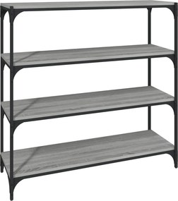 vidaXL szürke sonoma színű szerelt fa/acél könyvszekrény 100x33x100 cm