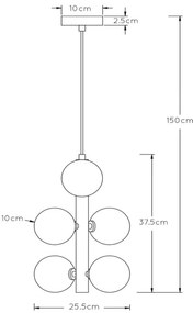 Lucide 45474/06/02 - Csillár zsinóron TYCHO 6xG9/28W/230V