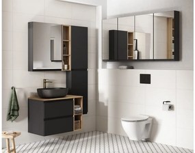 Cersanit Moduo Slim, falra akasztható mosdószekrény 80x38x57 cm, antracit matt, S590-089