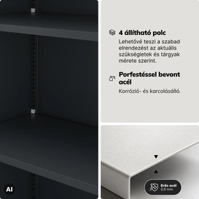 Zárható kartotékszekrény iratokhoz, antracit-kék, 450x1850x400 mm: ALEX